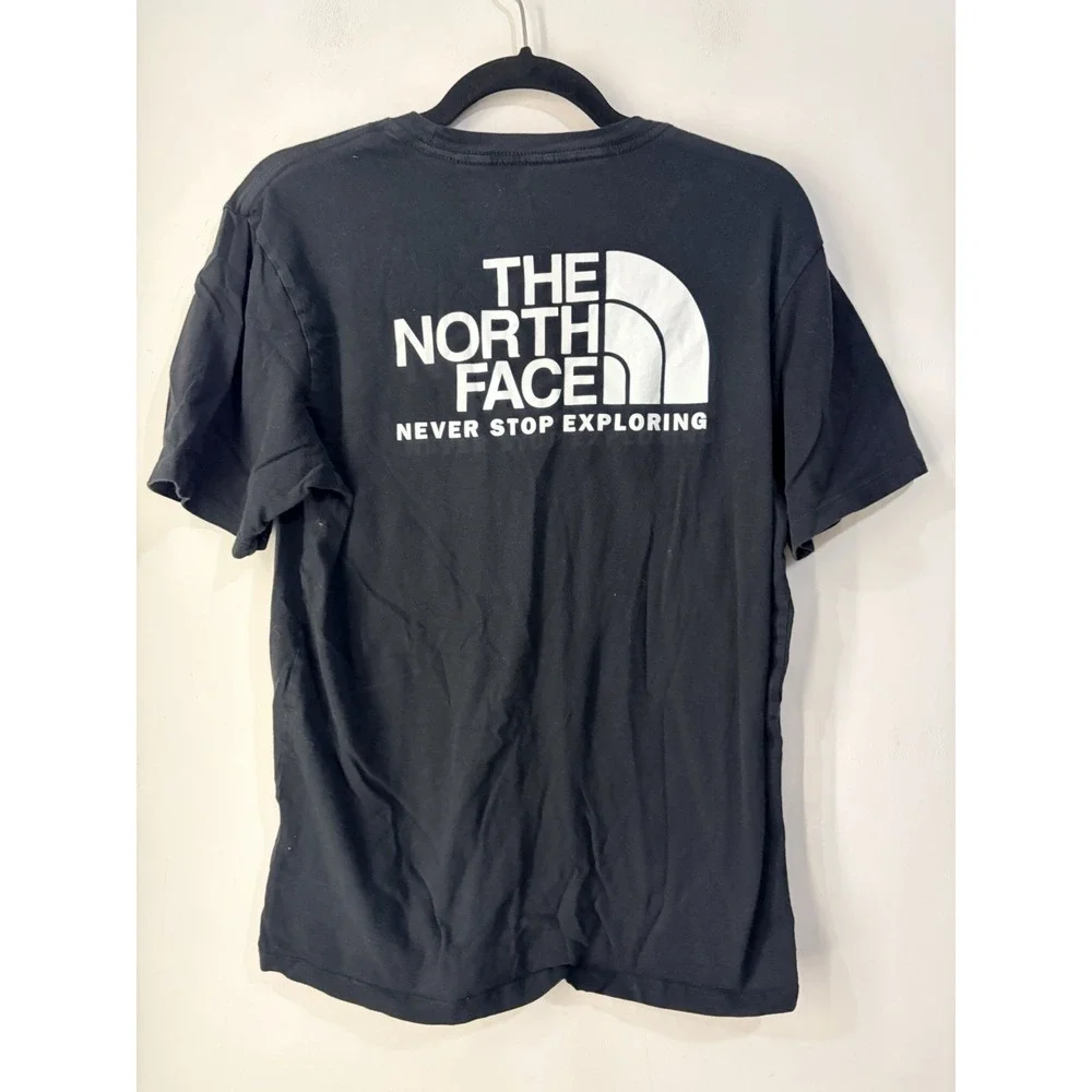 The North Face Men's M Black Graphic T Shirt Never Stop Exploring Logo